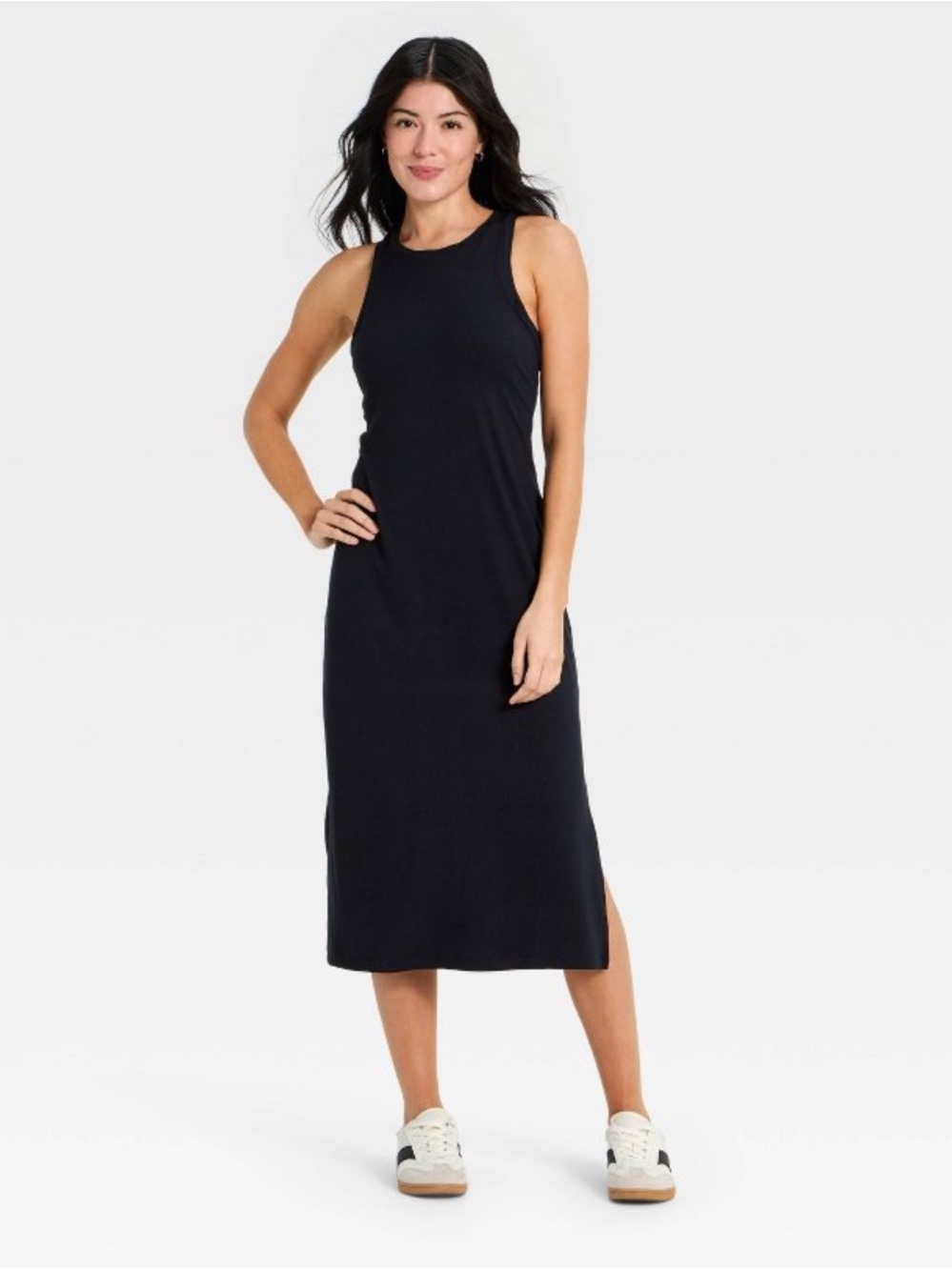 all in motion -midi modal ribbed dress